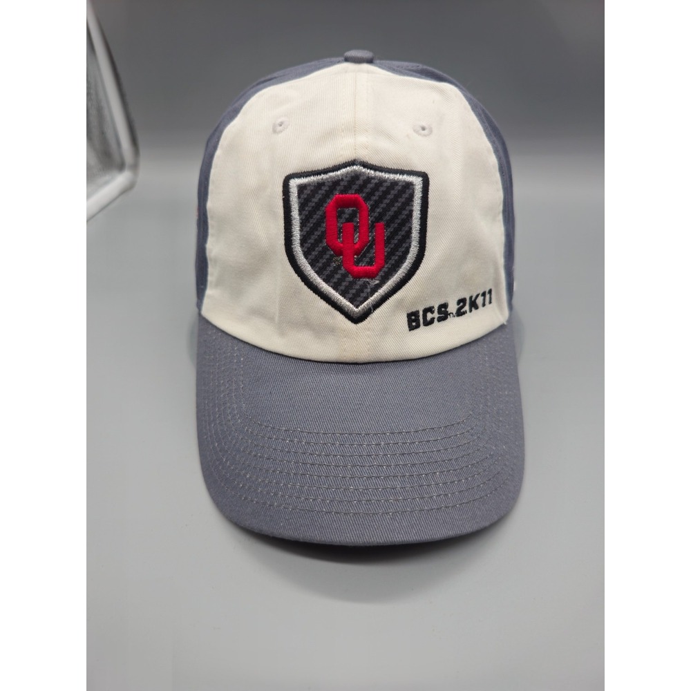 Nike 2011 Fiesta Bowl OU Oklahoma Sooners BCS 2K11 Adjustable Hat Cap White Gray